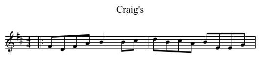 Craig's - staff notation