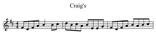 Craig's - staff notation