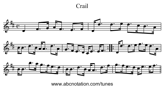 Crail - staff notation
