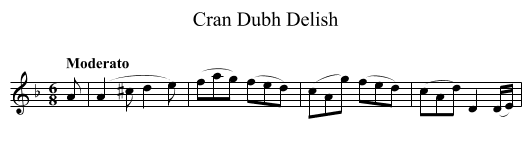 Cran Dubh Delish - staff notation