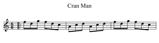 Cran Man - staff notation