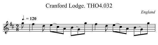 Cranford Lodge. THO4.032 - staff notation