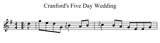 Cranford's Five Day Wedding - staff notation