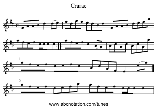 Crarae - staff notation