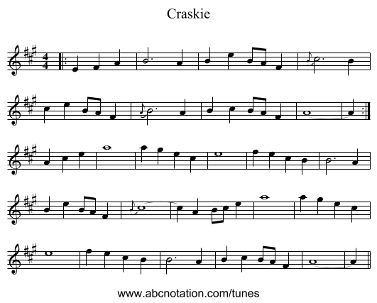 Craskie - staff notation