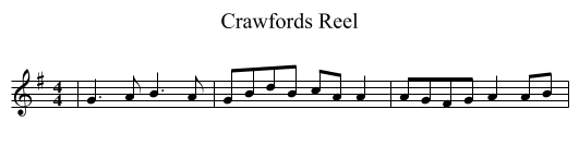 Crawfords Reel - staff notation