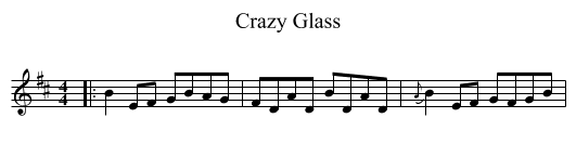 Crazy Glass - staff notation