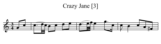 Crazy Jane [3] - staff notation