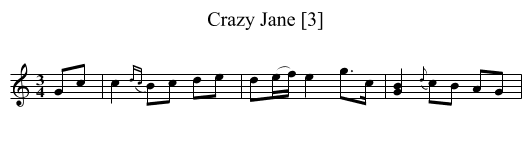 Crazy Jane [3] - staff notation