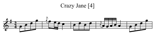 Crazy Jane [4] - staff notation