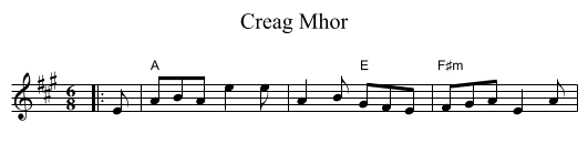 Creag Mhor - staff notation