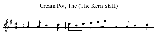 Cream Pot, The (The Kern Staff) - staff notation