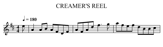 CREAMER'S REEL - staff notation