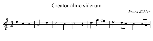 Creator alme siderum - staff notation