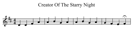 Creator Of The Starry Night - staff notation