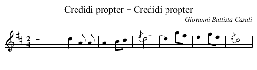 Credidi propter – Credidi propter - staff notation