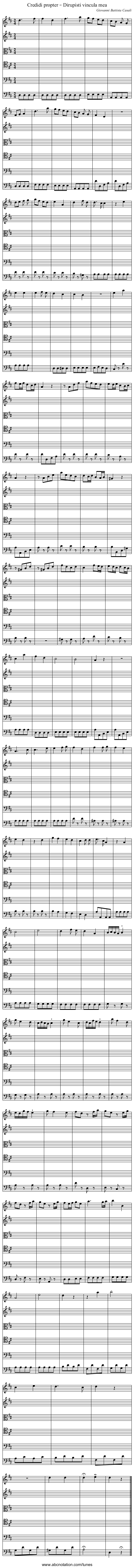 Credidi propter – Dirupisti vincula mea - staff notation