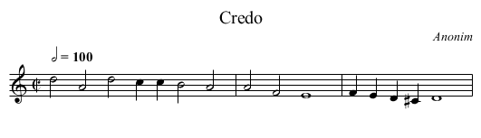 Credo - staff notation