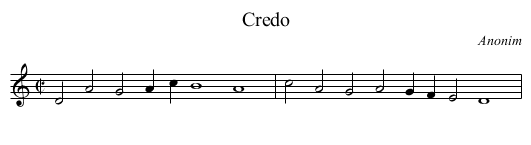 Credo - staff notation