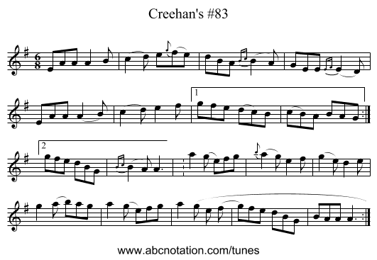 Creehan's #83 - staff notation