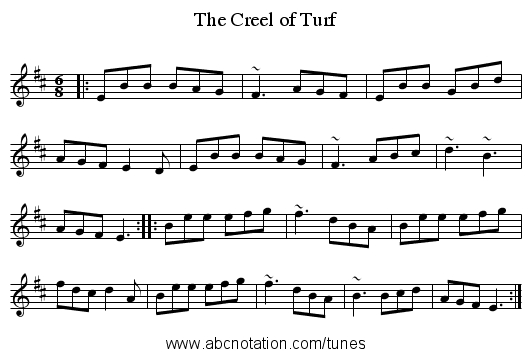 Creel of Turf, The - staff notation