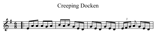 Creeping Docken - staff notation