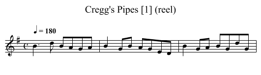 Cregg's Pipes [1] (reel) - staff notation