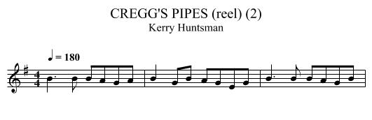CREGG'S PIPES (reel) (2) - staff notation