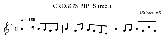 CREGG'S PIPES (reel) - staff notation