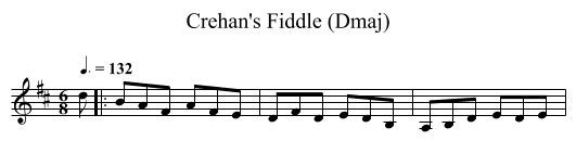 Crehan's Fiddle (Dmaj) - staff notation