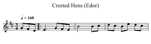 Crested Hens (Edor) - staff notation