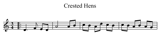 Crested Hens - staff notation