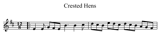 Crested Hens - staff notation