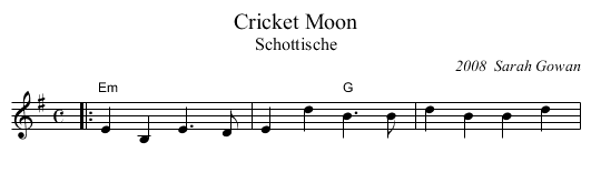 Cricket Moon - staff notation