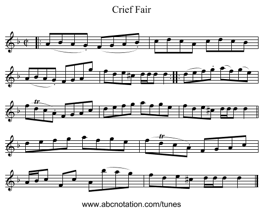 Crief Fair - staff notation