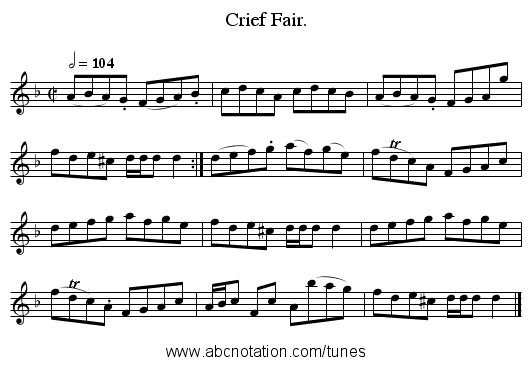 Crief Fair. - staff notation