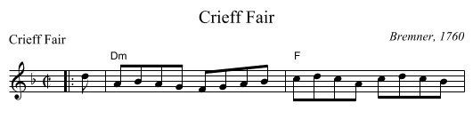 Crieff Fair - staff notation