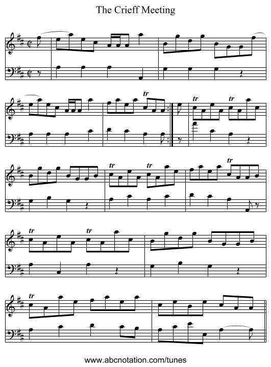 Crieff Meeting, The - staff notation