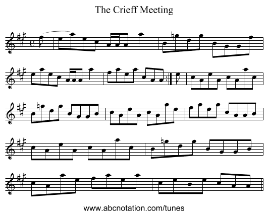 Crieff Meeting, The - staff notation