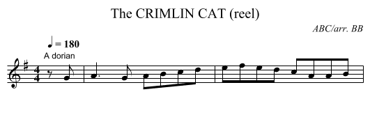 CRIMLIN CAT (reel), The - staff notation
