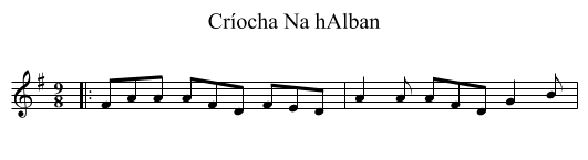 Críocha Na hAlban - staff notation