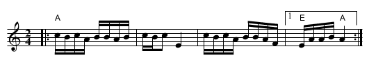 Cripple Creek - staff notation