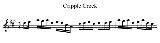 Cripple Creek - staff notation
