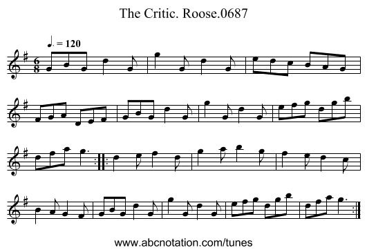 Critic. Roose.0687, The - staff notation