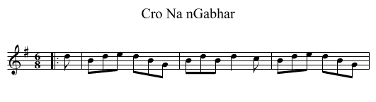Cro Na nGabhar - staff notation