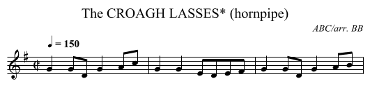 CROAGH LASSES* (hornpipe), The - staff notation