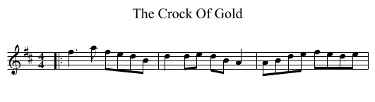 Crock Of Gold, The  - staff notation