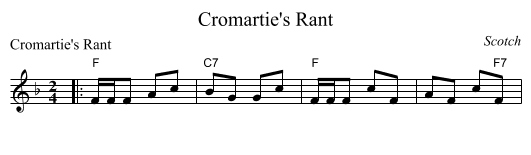 Cromartie's Rant - staff notation