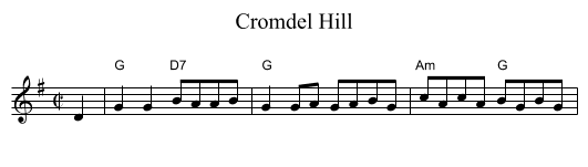 Cromdel Hill - staff notation
