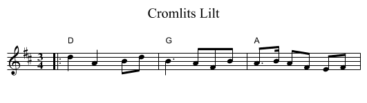 Cromlits Lilt - staff notation